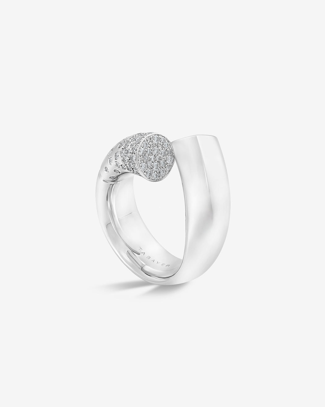 Oera ring 18k Fairmined white gold and diamonds, Tabayer ethical fine jewelry