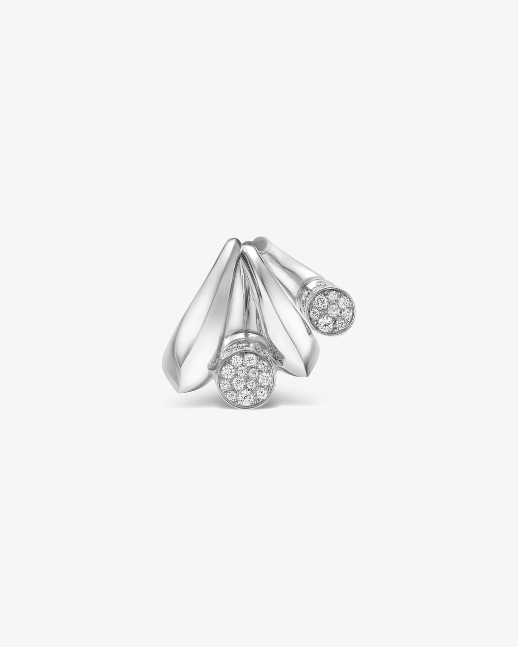 Oera earrings 18k Fairmined white gold and diamonds, Tabayer ethical fine jewelry