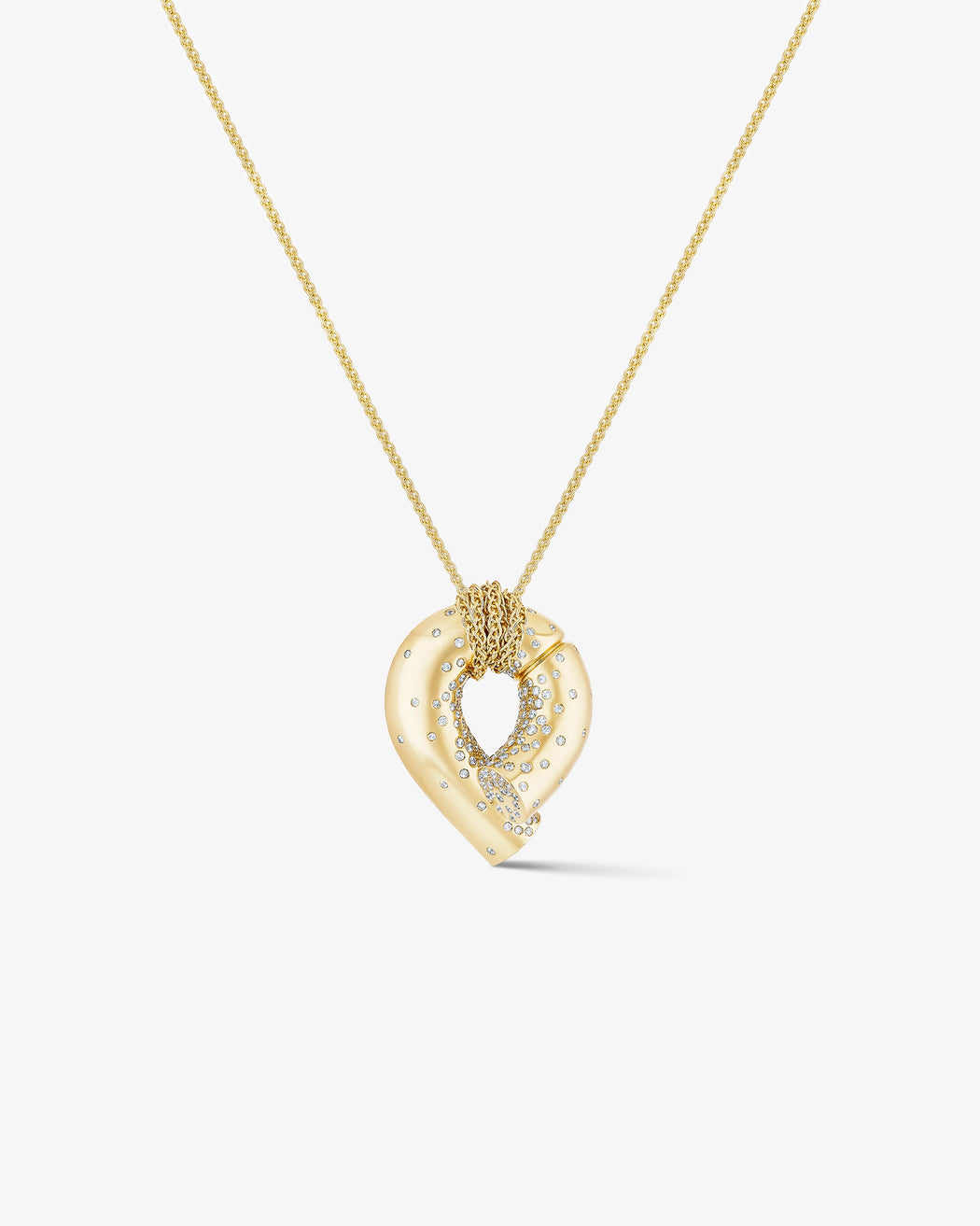 Oera pendant 18k Fairmined yellow gold and diamonds, Tabayer ethical fine jewelry