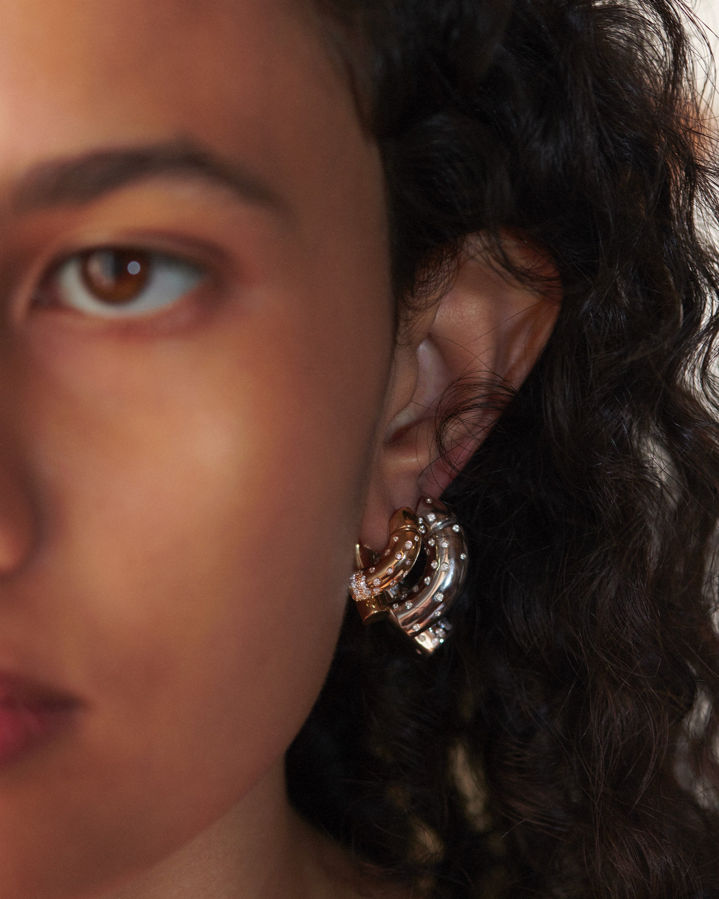 SINGLE EARRING STACKED EARRINGS