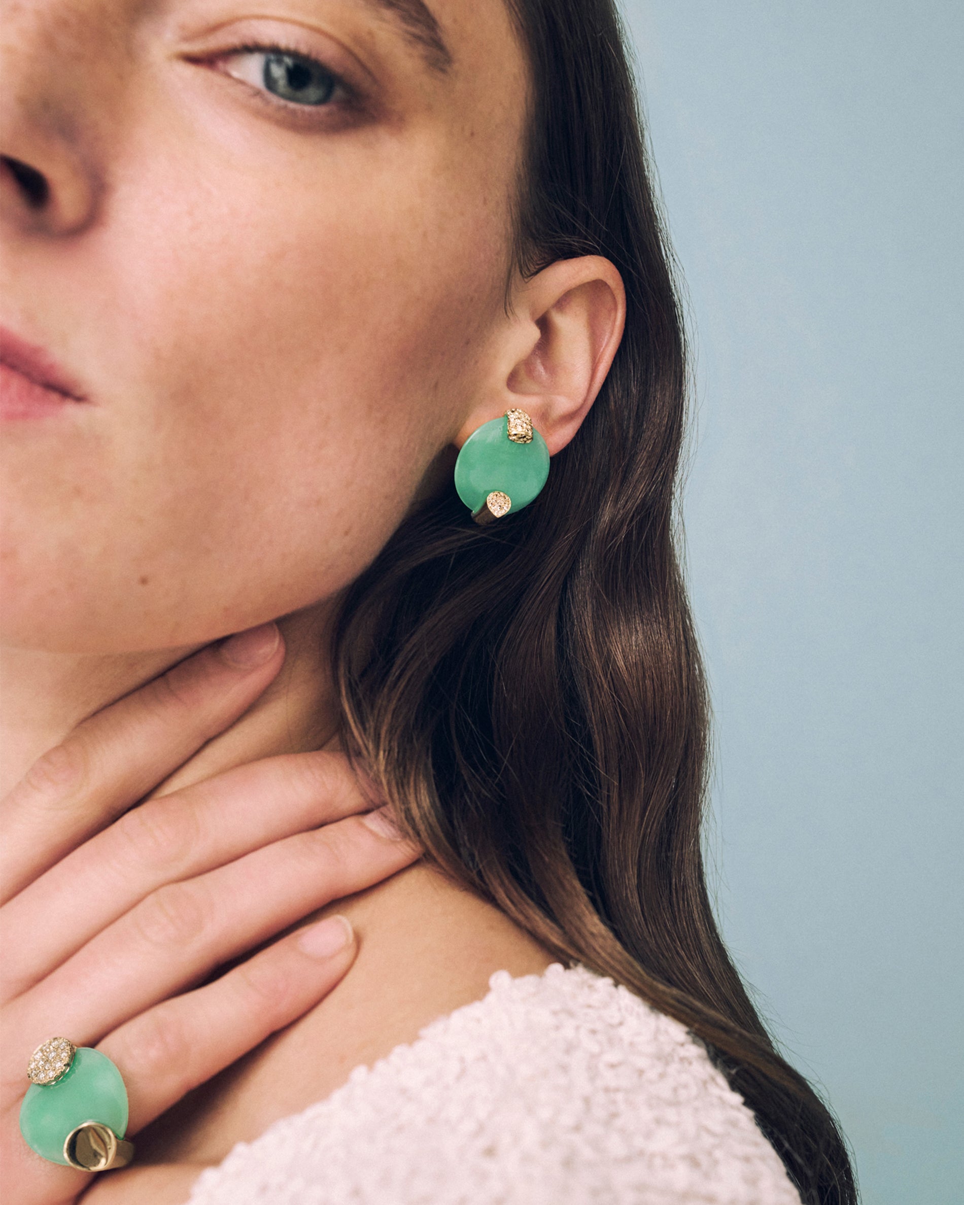 Signet Stone Earring