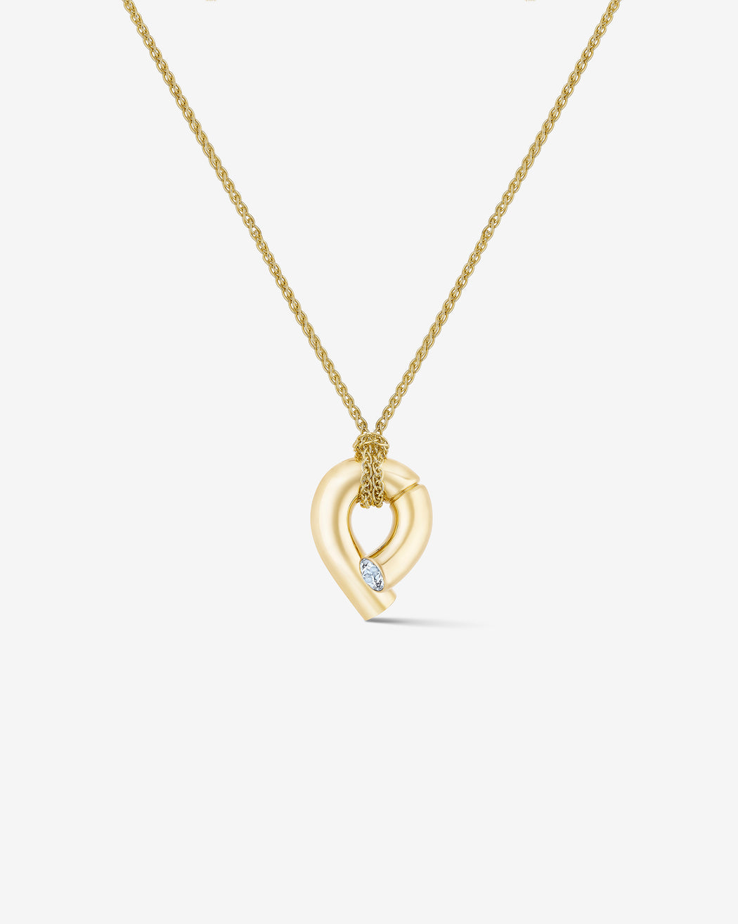 Oera pendant 18k Fairmined yellow gold and diamond, Tabayer ethical fine jewelry