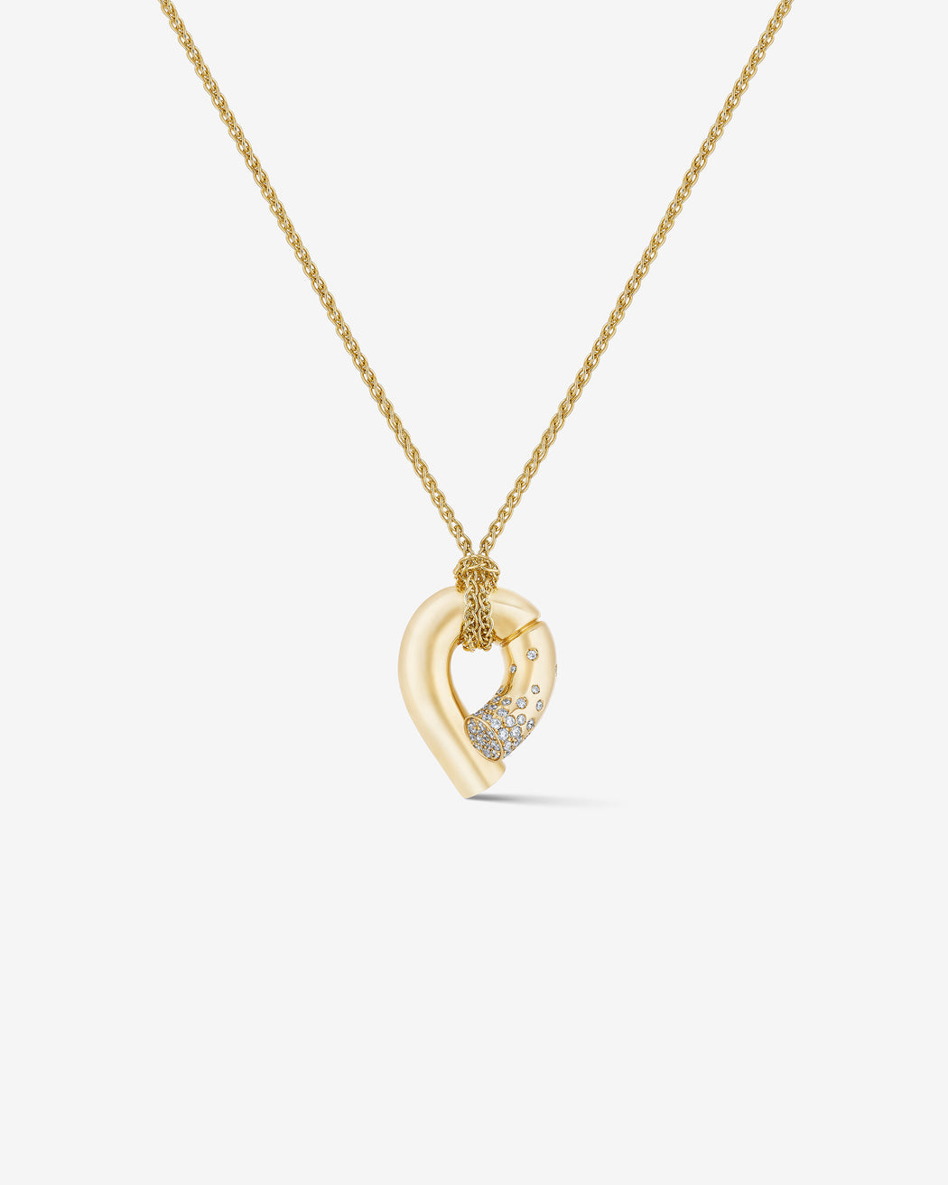 Oera pendant 18k Fairmined yellow gold and diamonds, Tabayer ethical fine jewelry