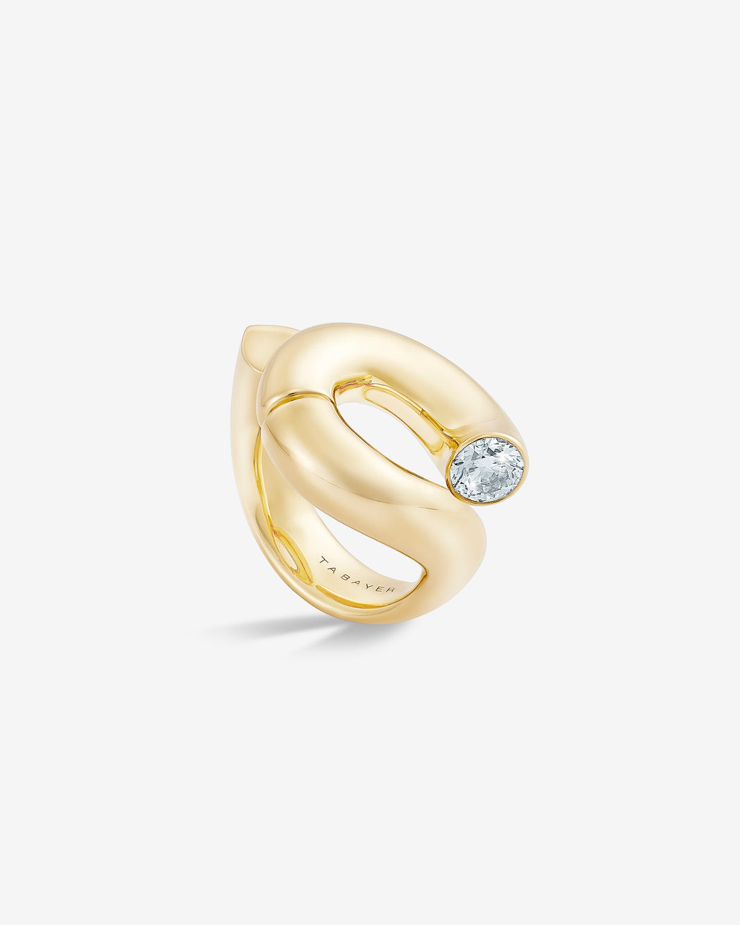 Oera ring 18k Fairmined yellow gold and diamond, Tabayer ethical fine jewelry