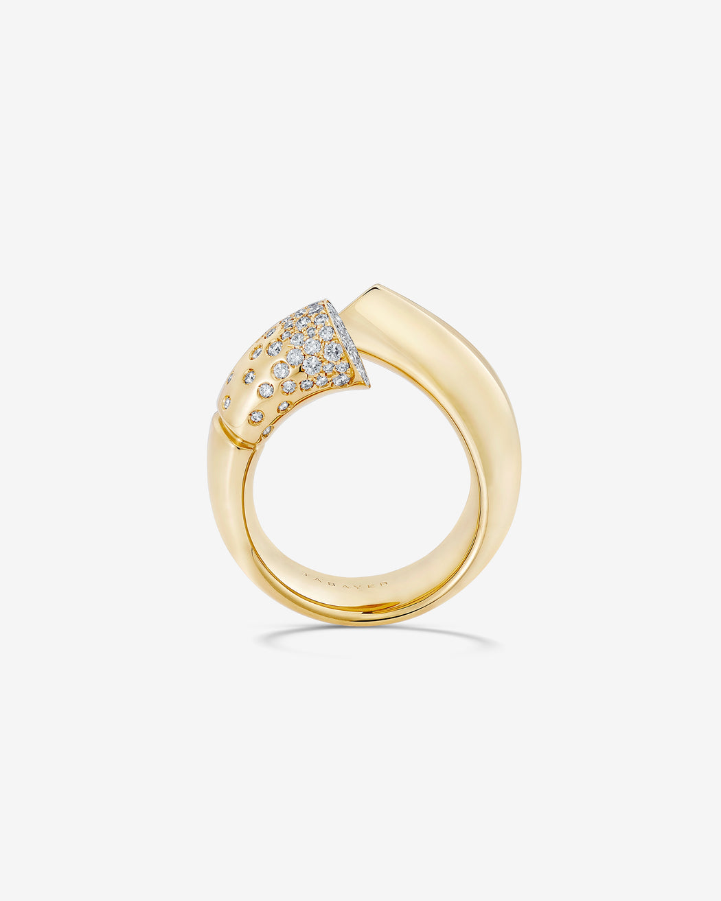 Oera ring 18k Fairmined yellow gold and diamonds, Tabayer ethical fine jewelry