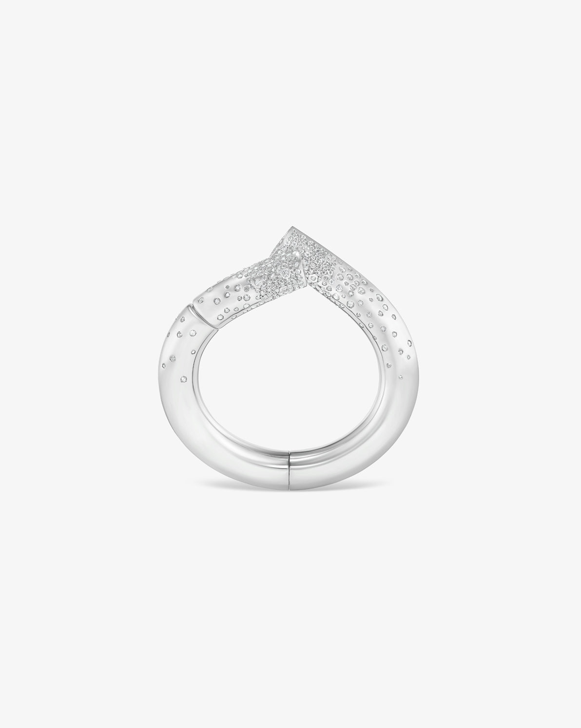 Large Loop Bracelet 18k Fairmined white gold and diamonds, Tabayer ethical fine jewelry