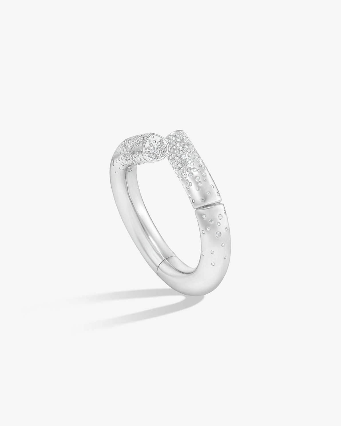 Large Loop Bracelet 18k Fairmined white gold and diamonds, Tabayer ethical fine jewelry