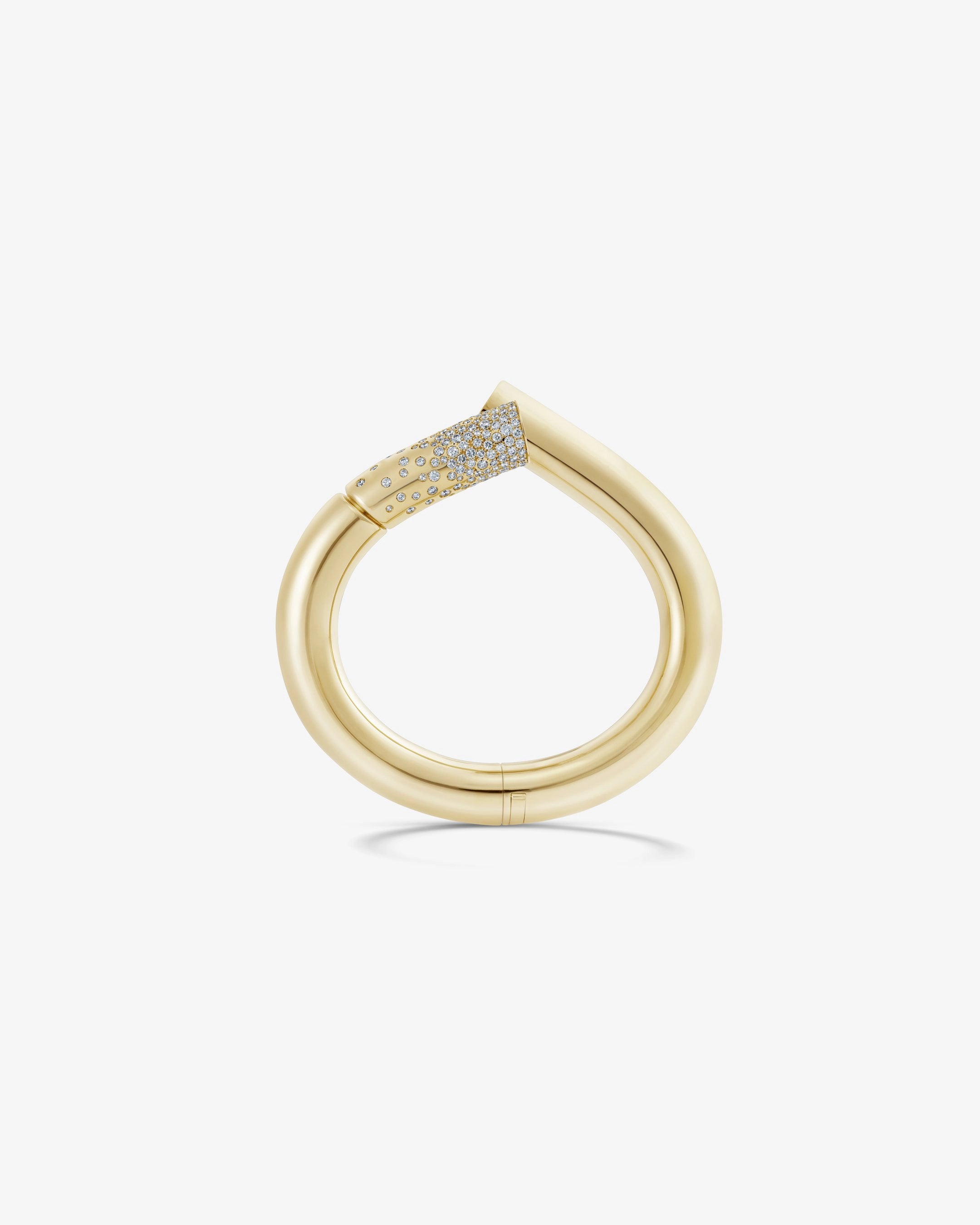 Large Loop Bracelet 18k Fairmined yellow gold and diamonds, Tabayer ethical fine jewelry