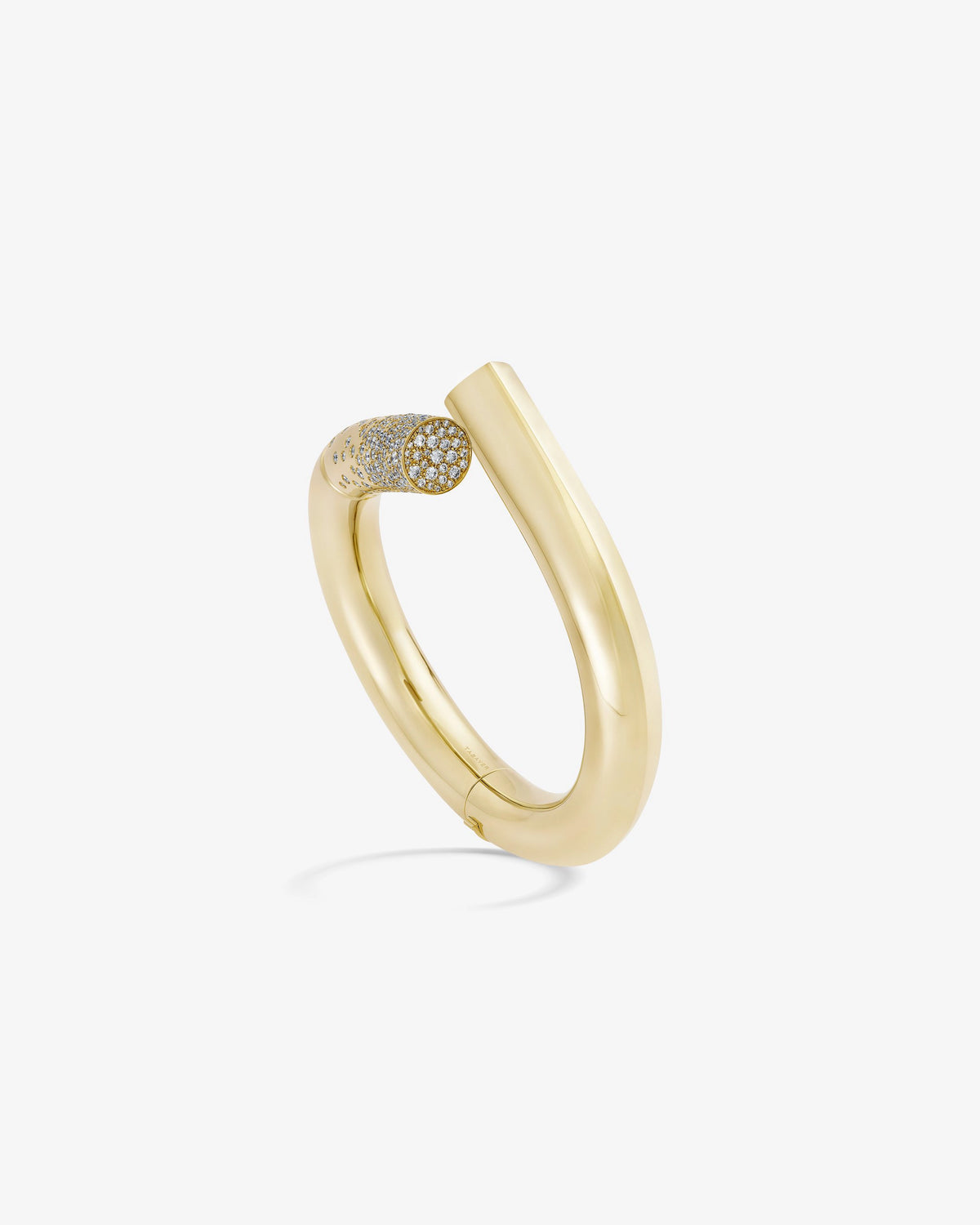 Large Loop Bracelet 18k Fairmined yellow gold and diamonds, Tabayer ethical fine jewelry