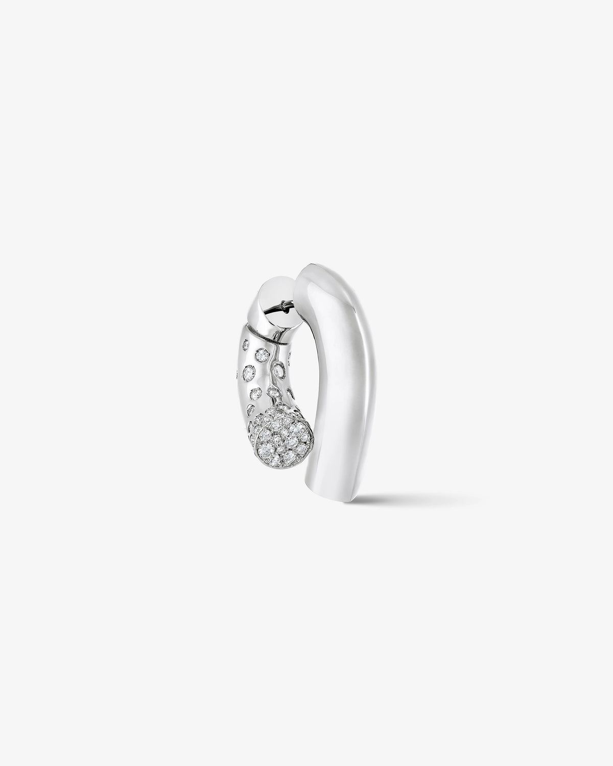 Small Oera Earring 18k Fairmined white gold and diamonds, Tabayer ethical fine jewelry
