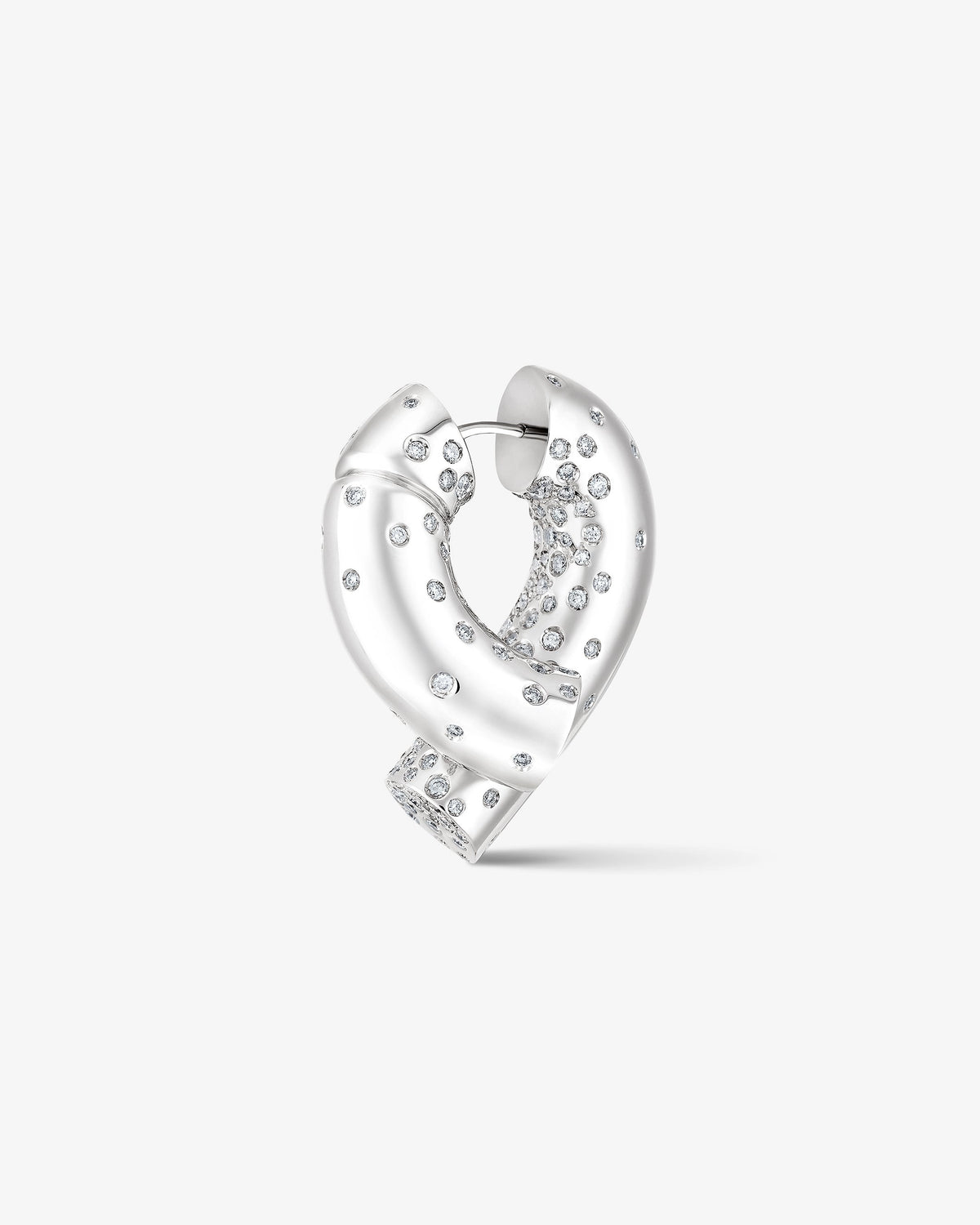 Large Oera Earring 18k Fairmined white gold and diamonds, Tabayer ethical fine jewelry