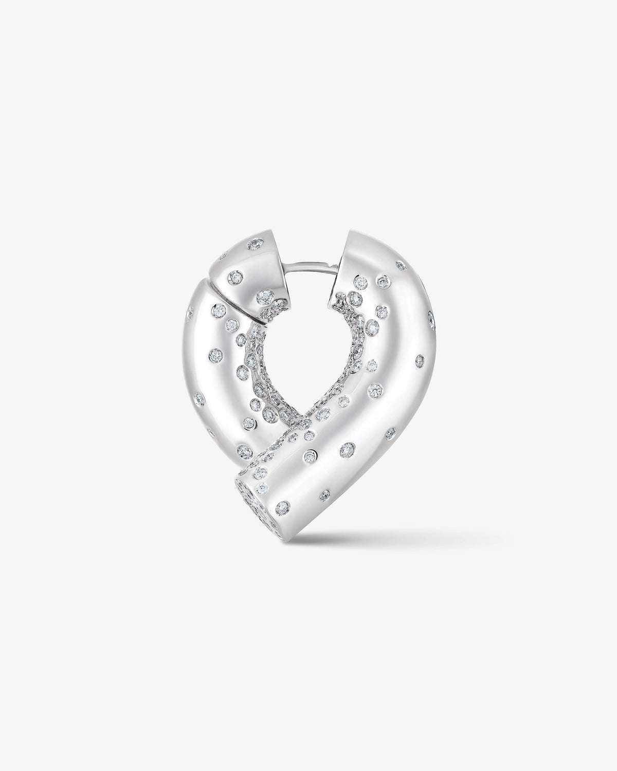 Large Oera Earring 18k Fairmined white gold and diamonds, Tabayer ethical fine jewelry