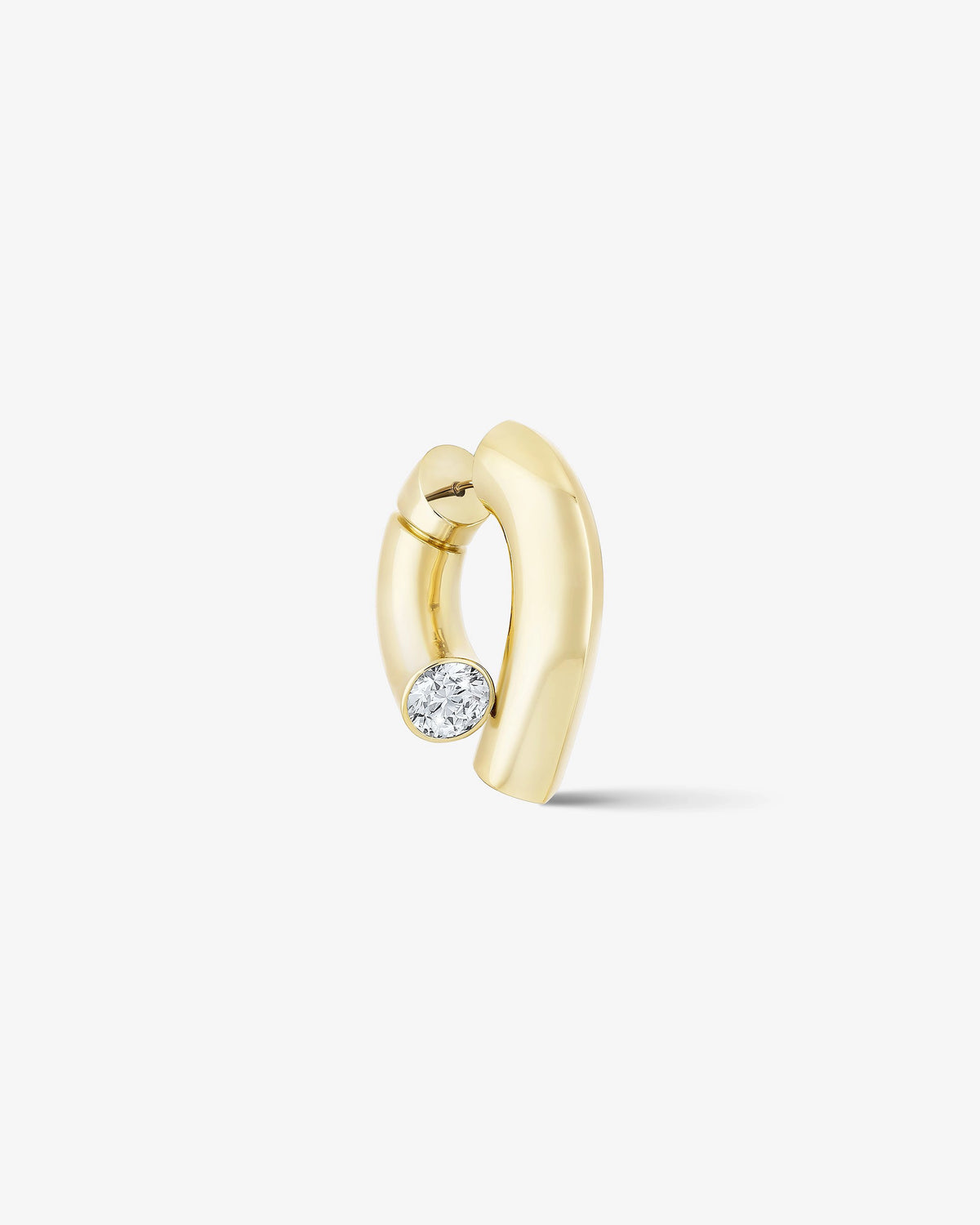 Small Oera Earring 18k Fairmined yellow gold and diamonds, Tabayer ethical fine jewelry