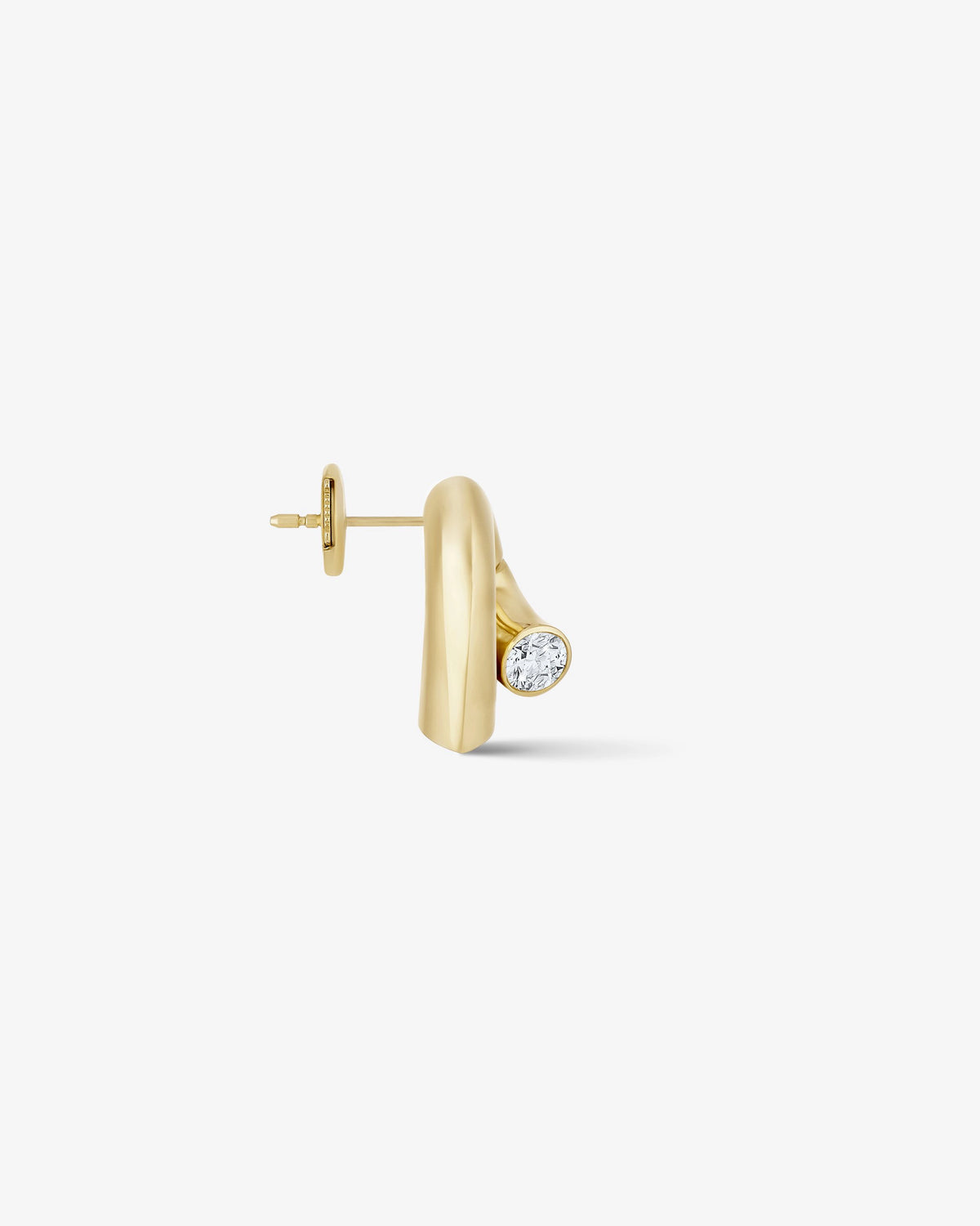 Oera Stud Earring 18k Fairmined yellow gold and diamonds, Tabayer ethical fine jewelry