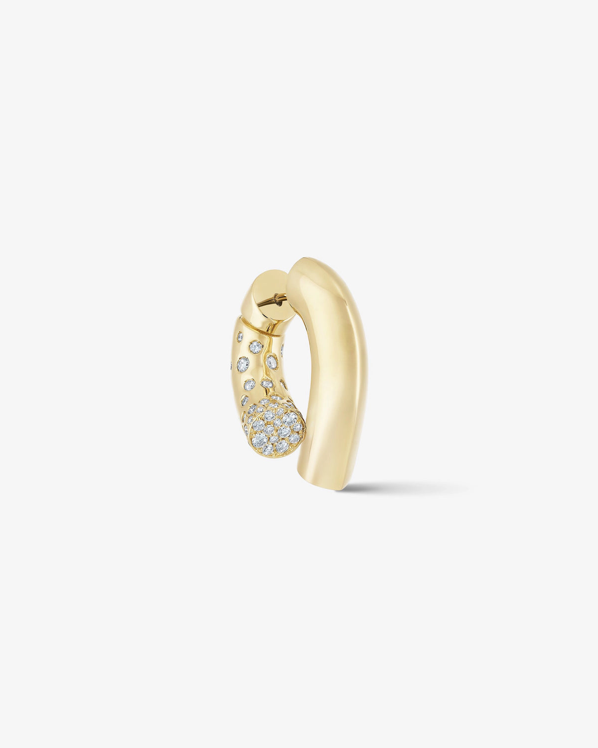 Small Oera Earring 18k Fairmined yellow gold and diamonds, Tabayer ethical fine jewelry