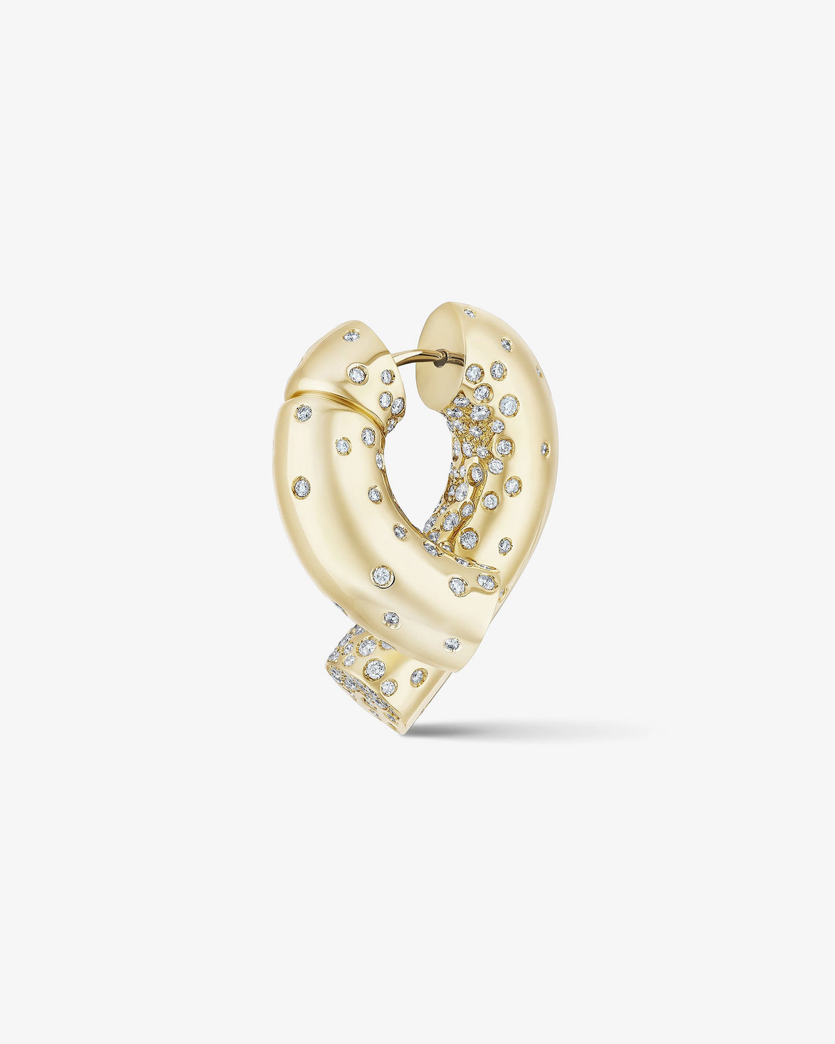 Large Oera Earring 18k Fairmined yellow gold and diamonds, Tabayer ethical fine jewelry