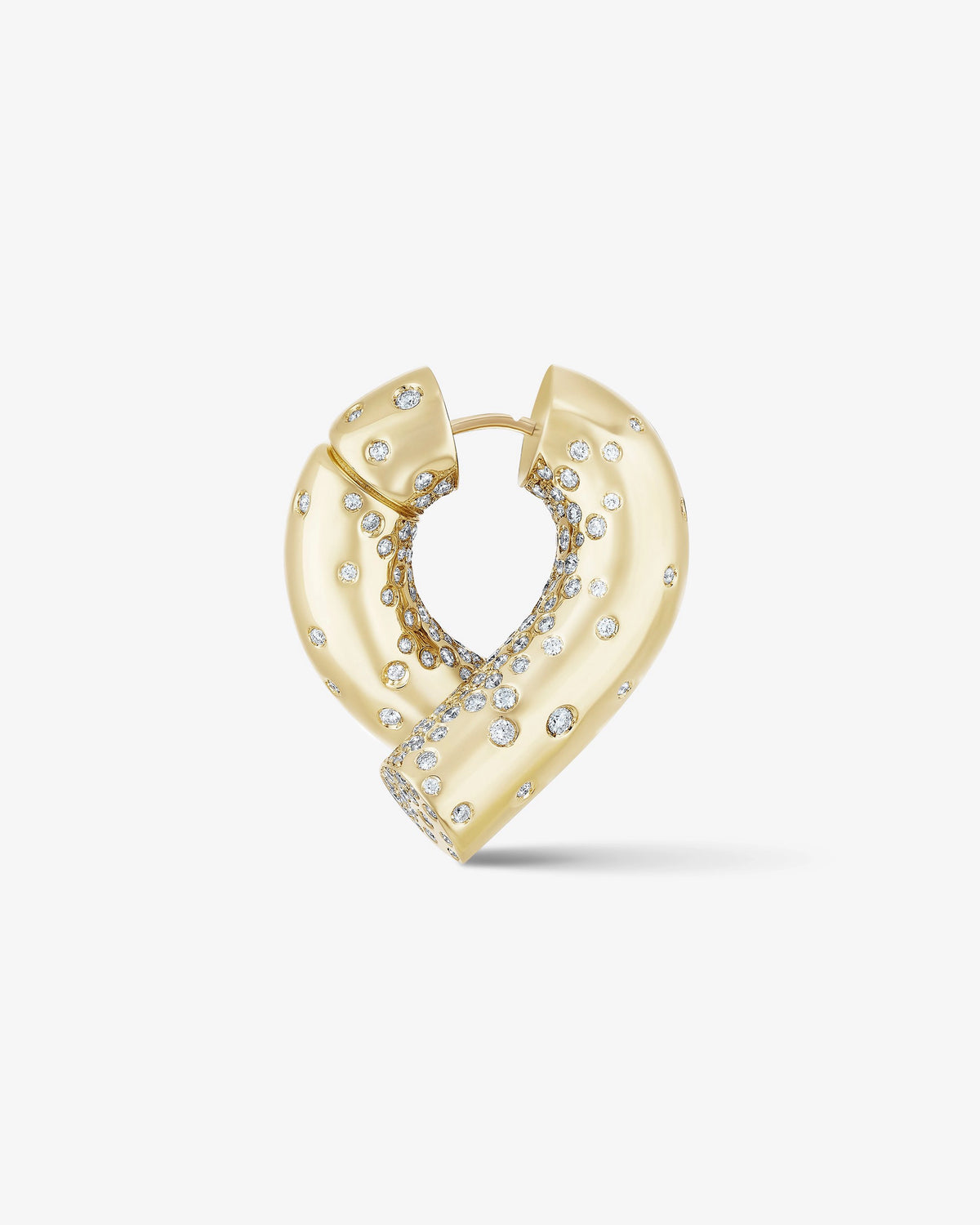 Large Oera Earring 18k Fairmined yellow gold and diamonds, Tabayer ethical fine jewelry