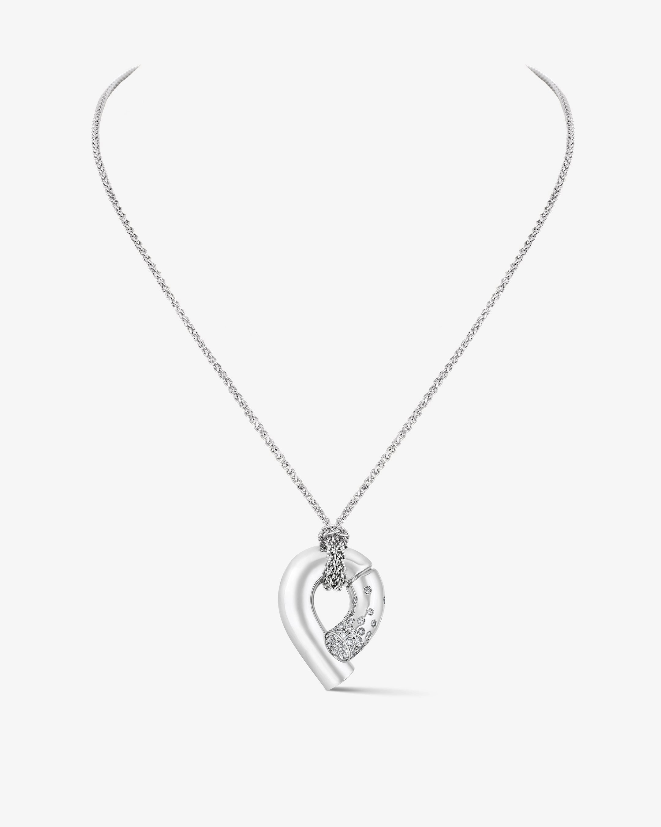 Medium Oera Pendant 18k Fairmined white gold and diamonds, Tabayer ethical fine jewelry