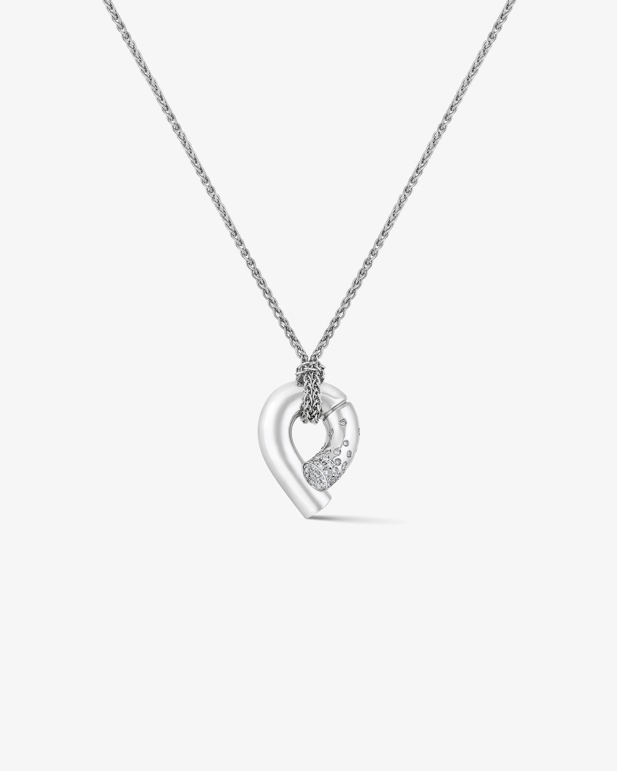 Medium Oera Pendant 18k Fairmined white gold and diamonds, Tabayer ethical fine jewelry