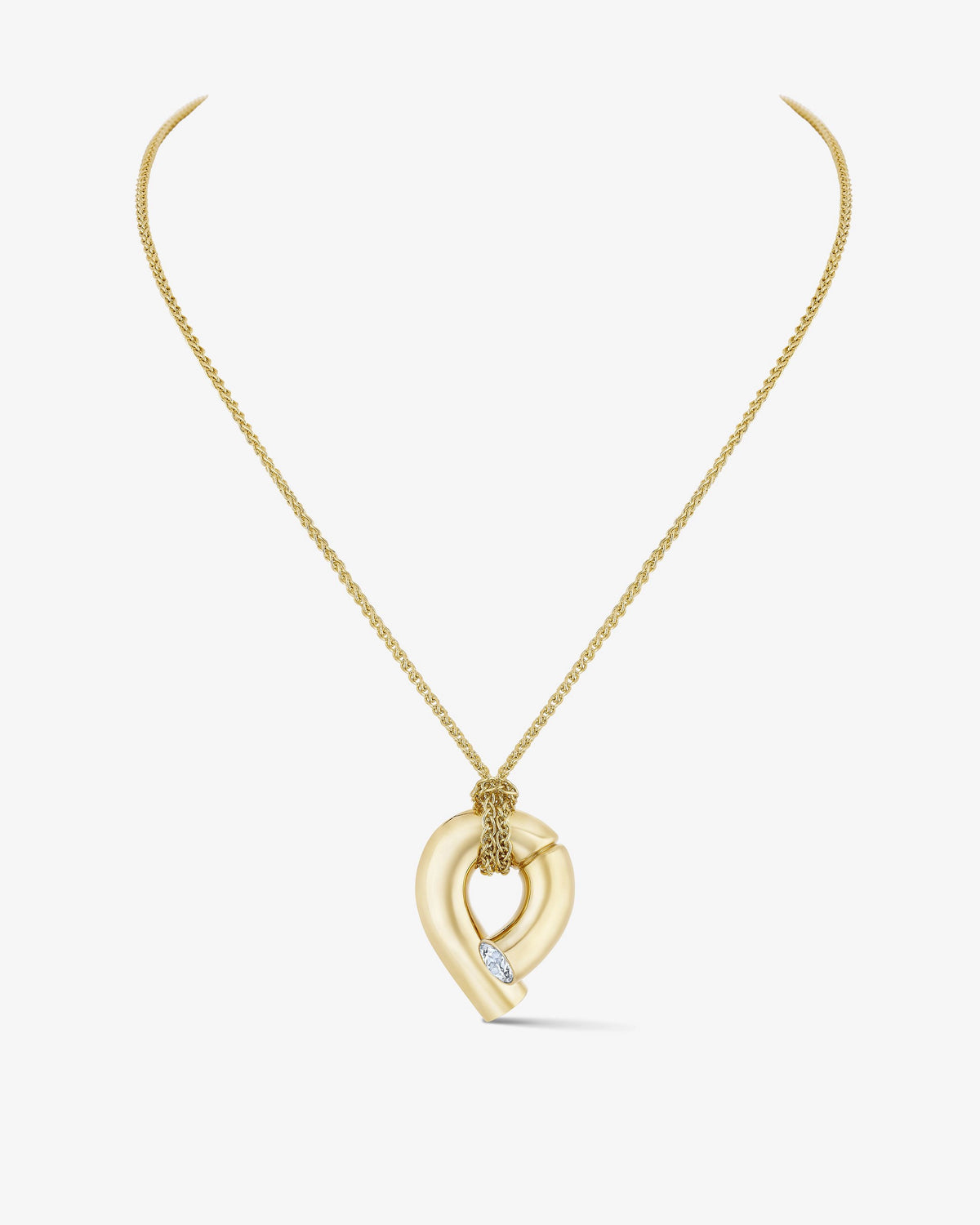Medium Oera Pendant 18k Fairmined yellow gold and diamond, Tabayer ethical fine jewelry
