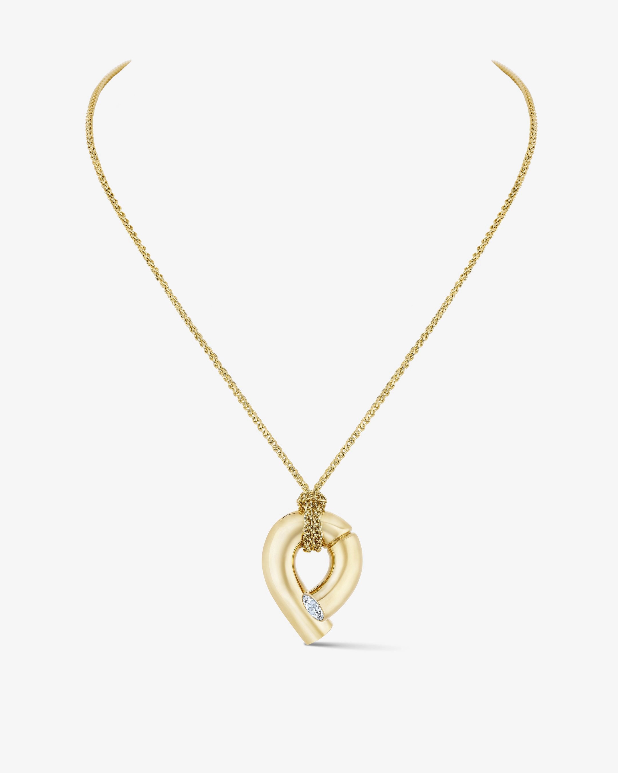 Medium Oera Pendant 18k Fairmined yellow gold and diamond, Tabayer ethical fine jewelry