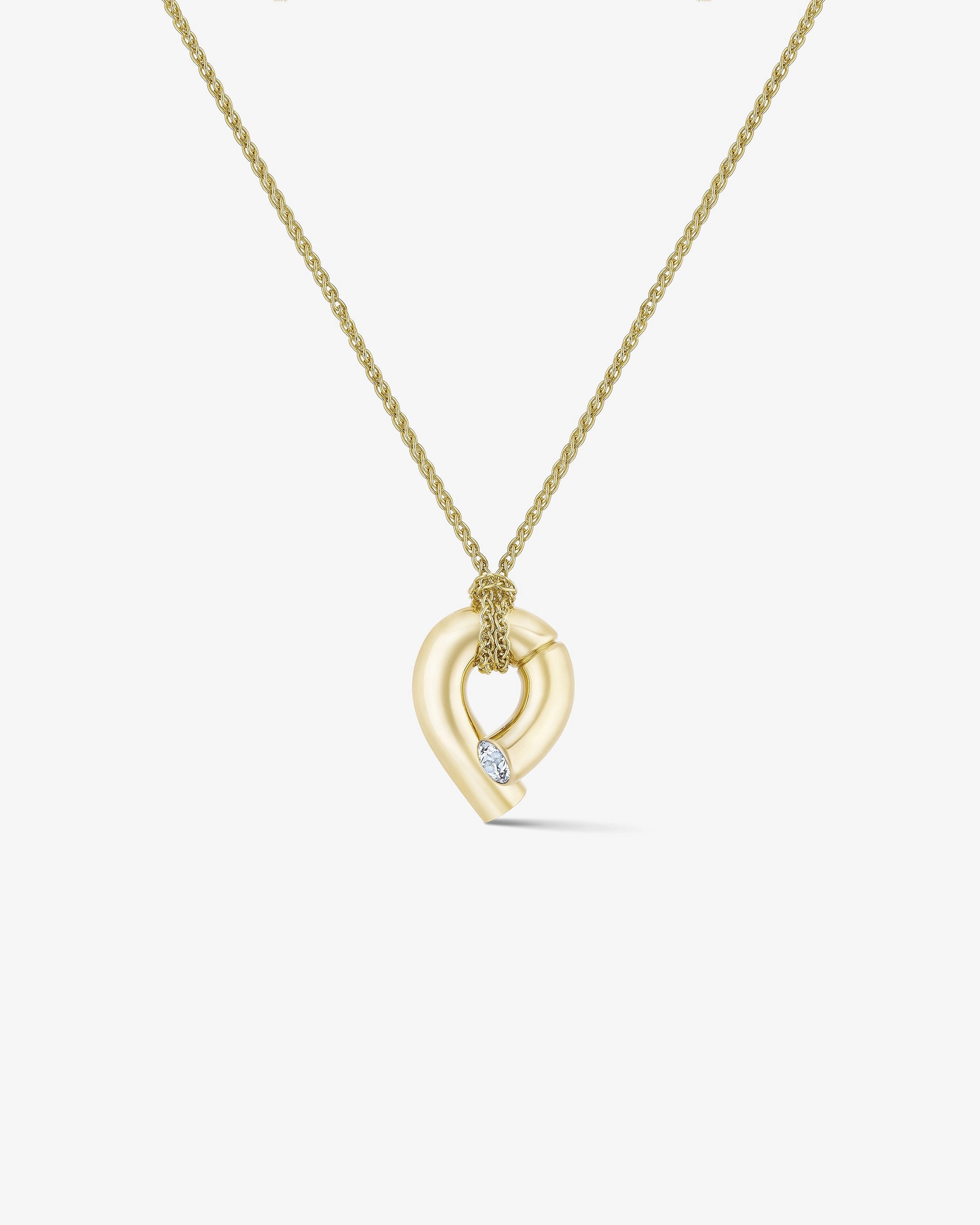 Medium Oera Pendant 18k Fairmined yellow gold and diamond, Tabayer ethical fine jewelry