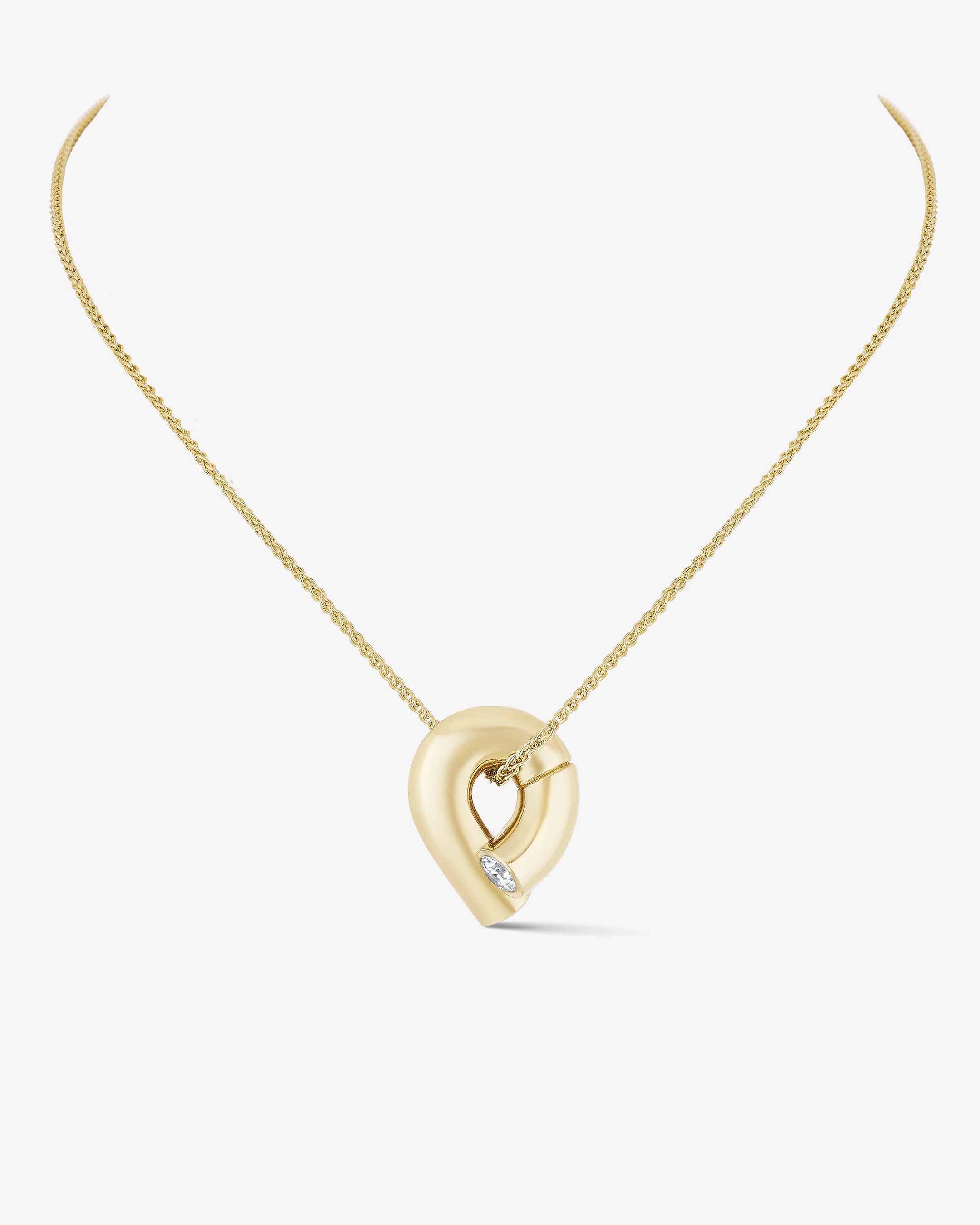 Small Oera Pendant 18k Fairmined yellow gold and diamond, Tabayer ethical fine jewelry