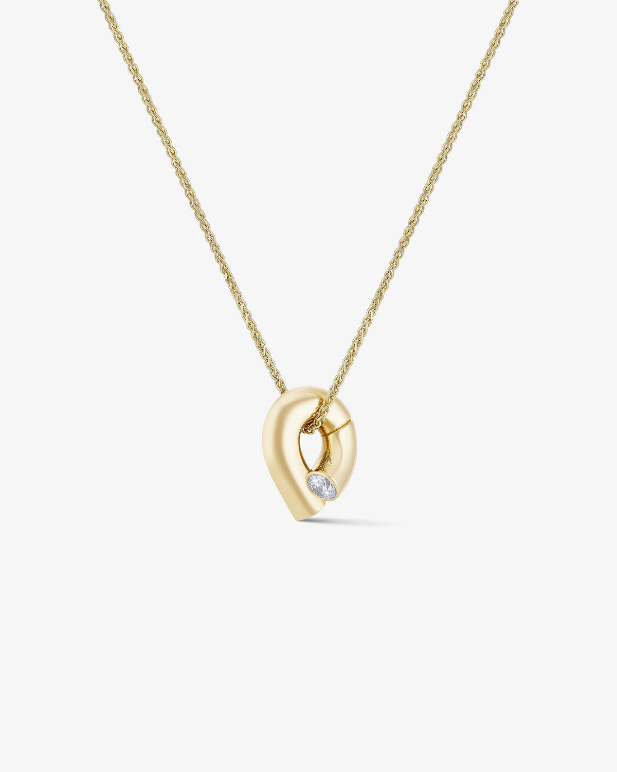 Small Oera Pendant 18k Fairmined yellow gold and diamond, Tabayer ethical fine jewelry