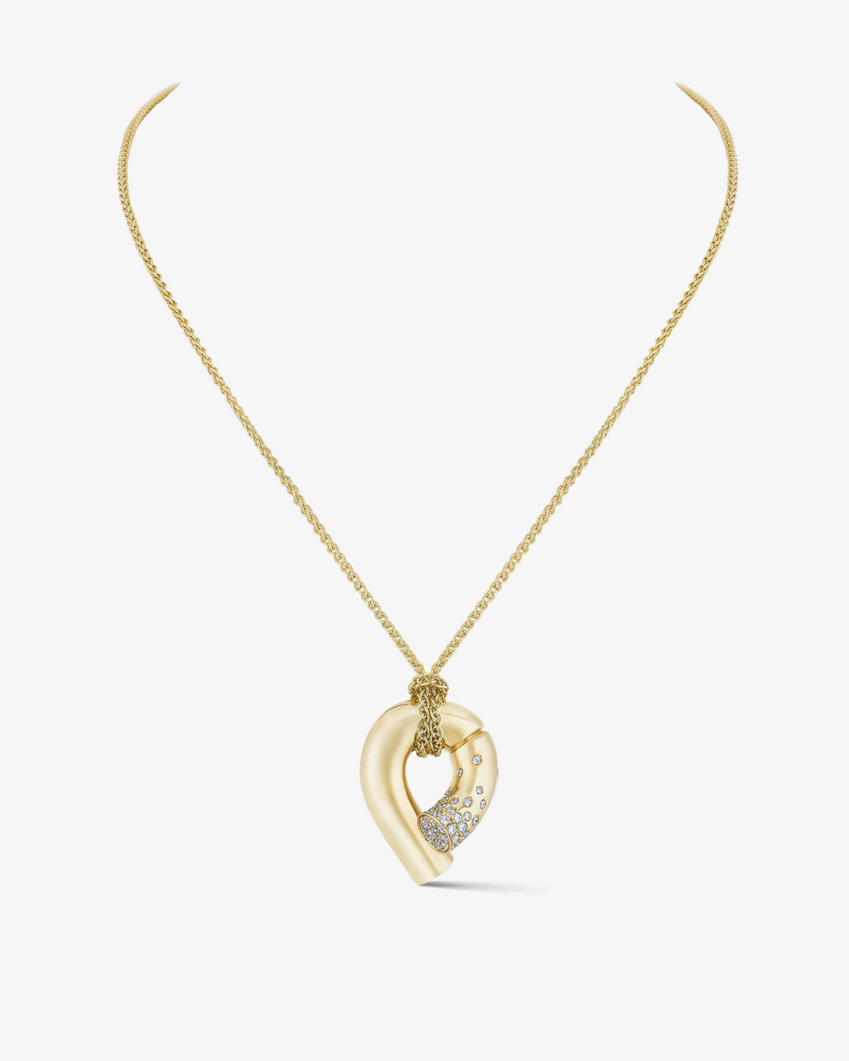 Medium Oera Pendant 18k Fairmined yellow gold and diamonds, Tabayer ethical fine jewelry