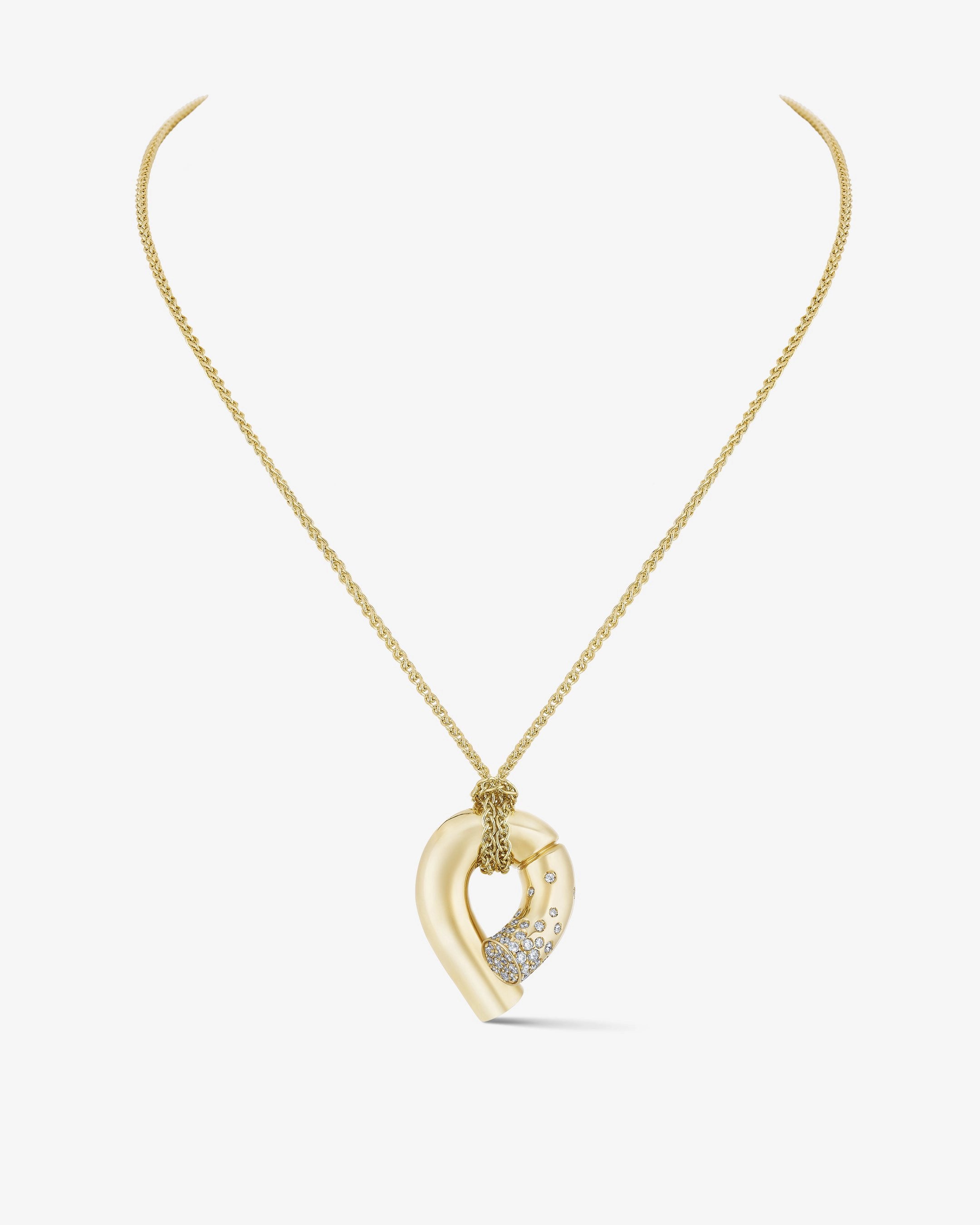 Medium Oera Pendant 18k Fairmined yellow gold and diamonds, Tabayer ethical fine jewelry