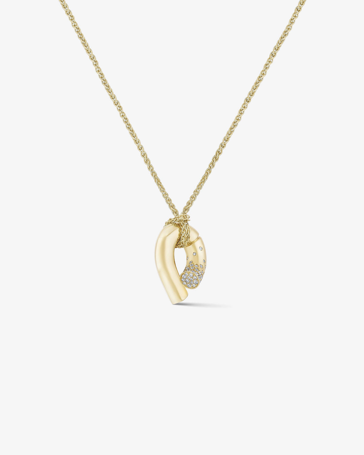 Medium Oera Pendant 18k Fairmined yellow gold and diamonds, Tabayer ethical fine jewelry