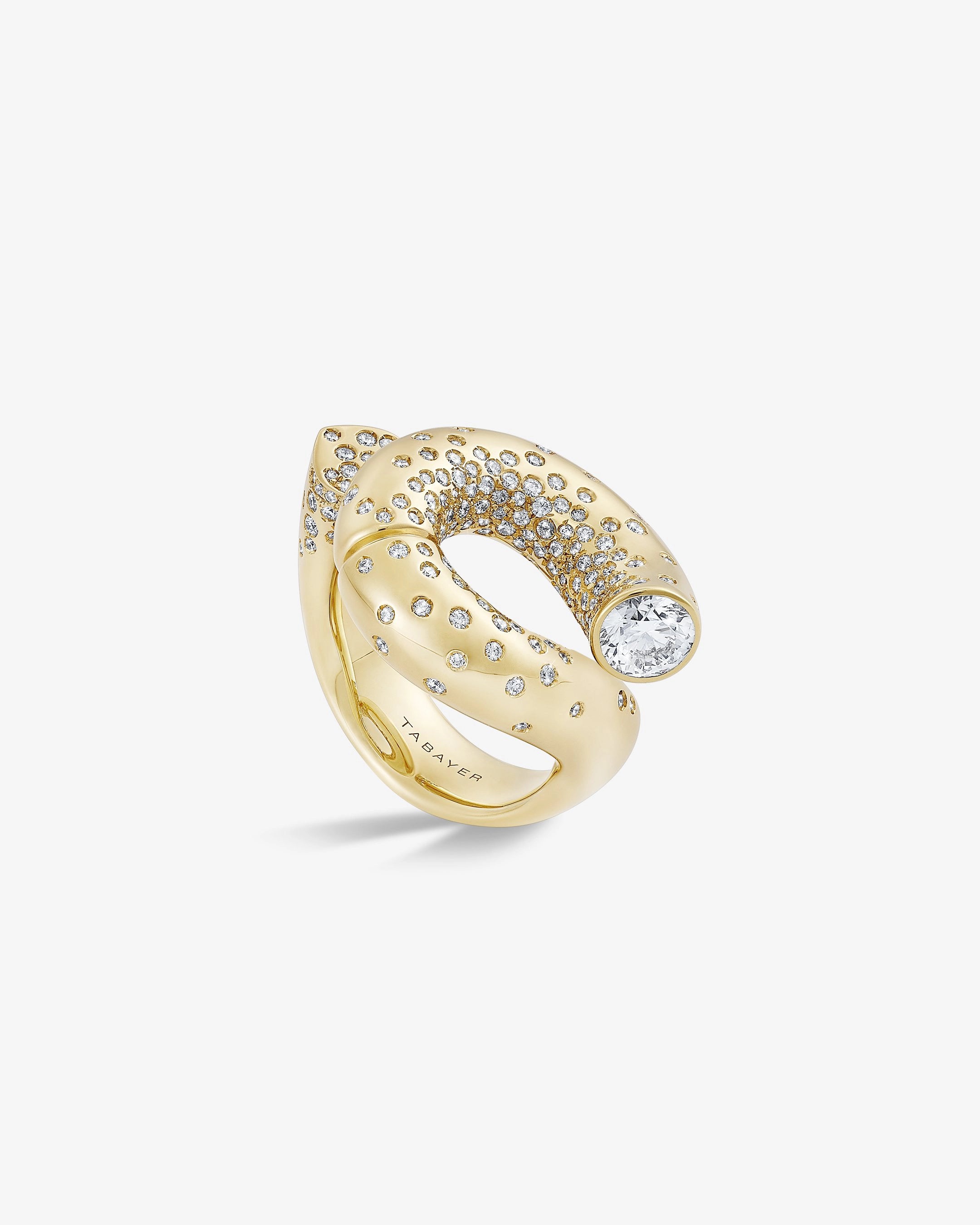 Knot Ring 18k Fairmined yellow gold and diamonds, Tabayer ethical fine jewelry