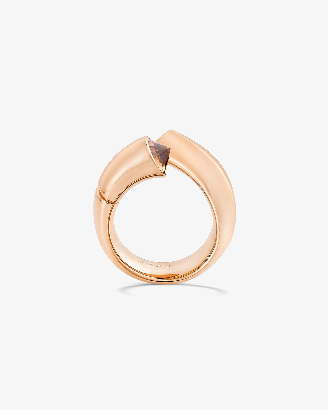 Oera Rose Gold Statement Ring with Brown Diamonds